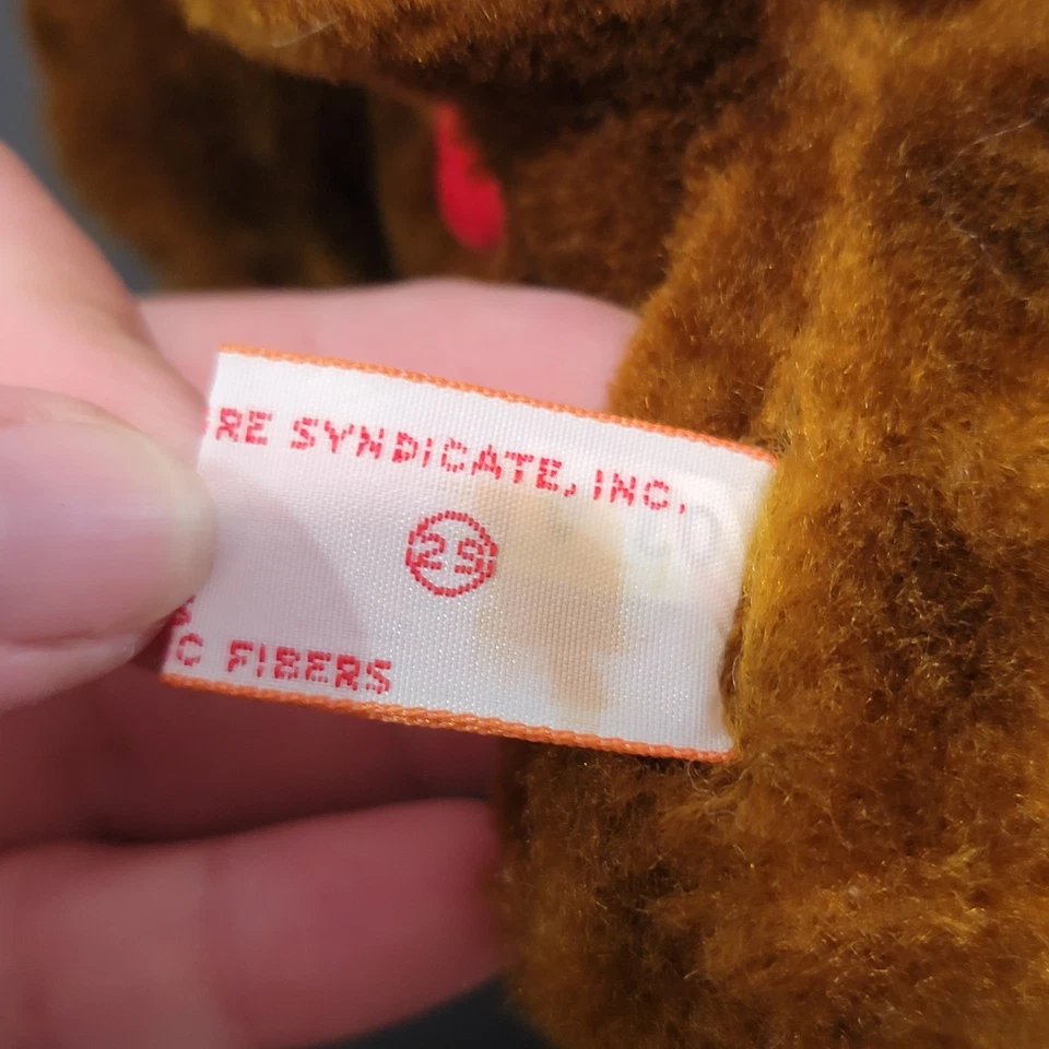 Vintage Brown Garfield Pookie Plush Teddy Bear With Heart Detail 6" - Image 4 of 4