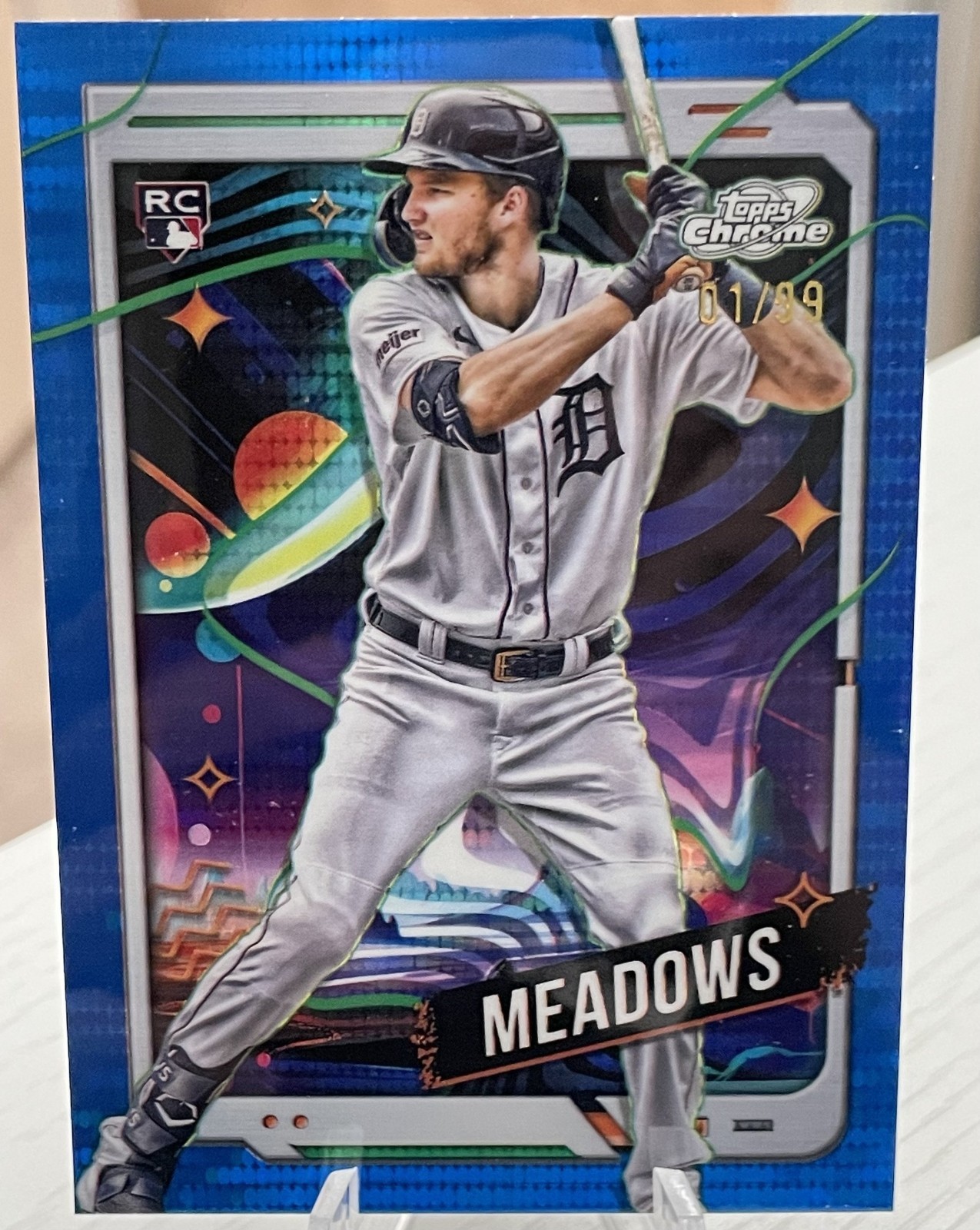 Parker Meadows 2024 Topps Cosmic Chrome Blue Moon Refractor /99 RC