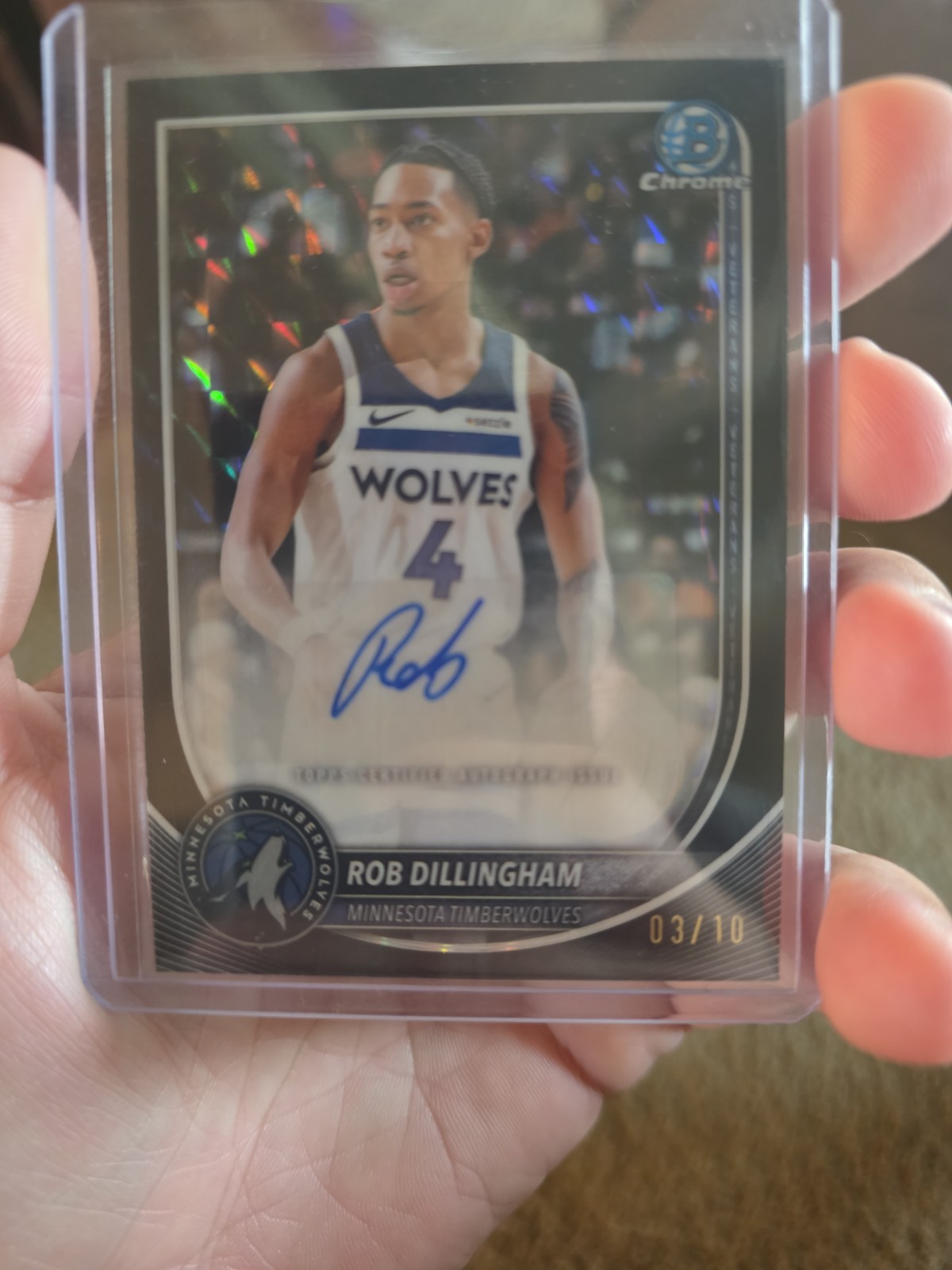 2025-26 Bowman Rob Dillingham Chrome Black Geo Autograph /10!!