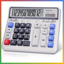 Desktop Calculator 12 Digit Large Button Office School Use White 1
