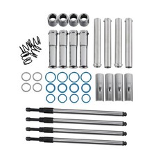 Complete Adjustable Pushrods  Cover Kit Chrome Push Rod Kits Set Replacement...