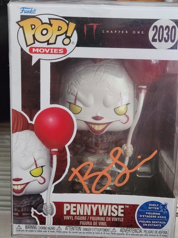 Bill Skarsgard Autographed Pennywise Funko Pop With Certification