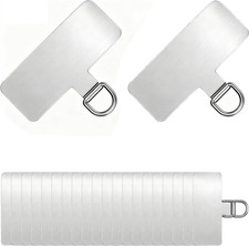 20 Pack Phone Tether Tab for Lanyard  Strap, Stainless Steel, Heavy Duty, 0.3Mm
