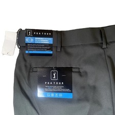 PGA Tour Flat-Front Asphalt Color Golf Shorts Mens 36 Moisture-Wick NWT