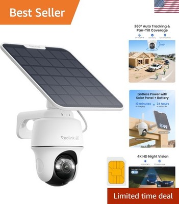 Wireless 4K Solar Security Camera with Pan/Tilt & Local Storage Options