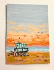 Original California Lifeguard Station ACEO – Colorful Sky, California Beach OOAK — photo 3