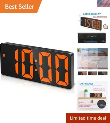 Elegant Electronic Desktop Clock with Snooze, Brightness Control & Dual Power