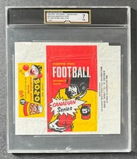 1958 Topps Canadian Football Wax Card Wrapper iCert 7 NM CFL Bozo Bubble Gum CFL