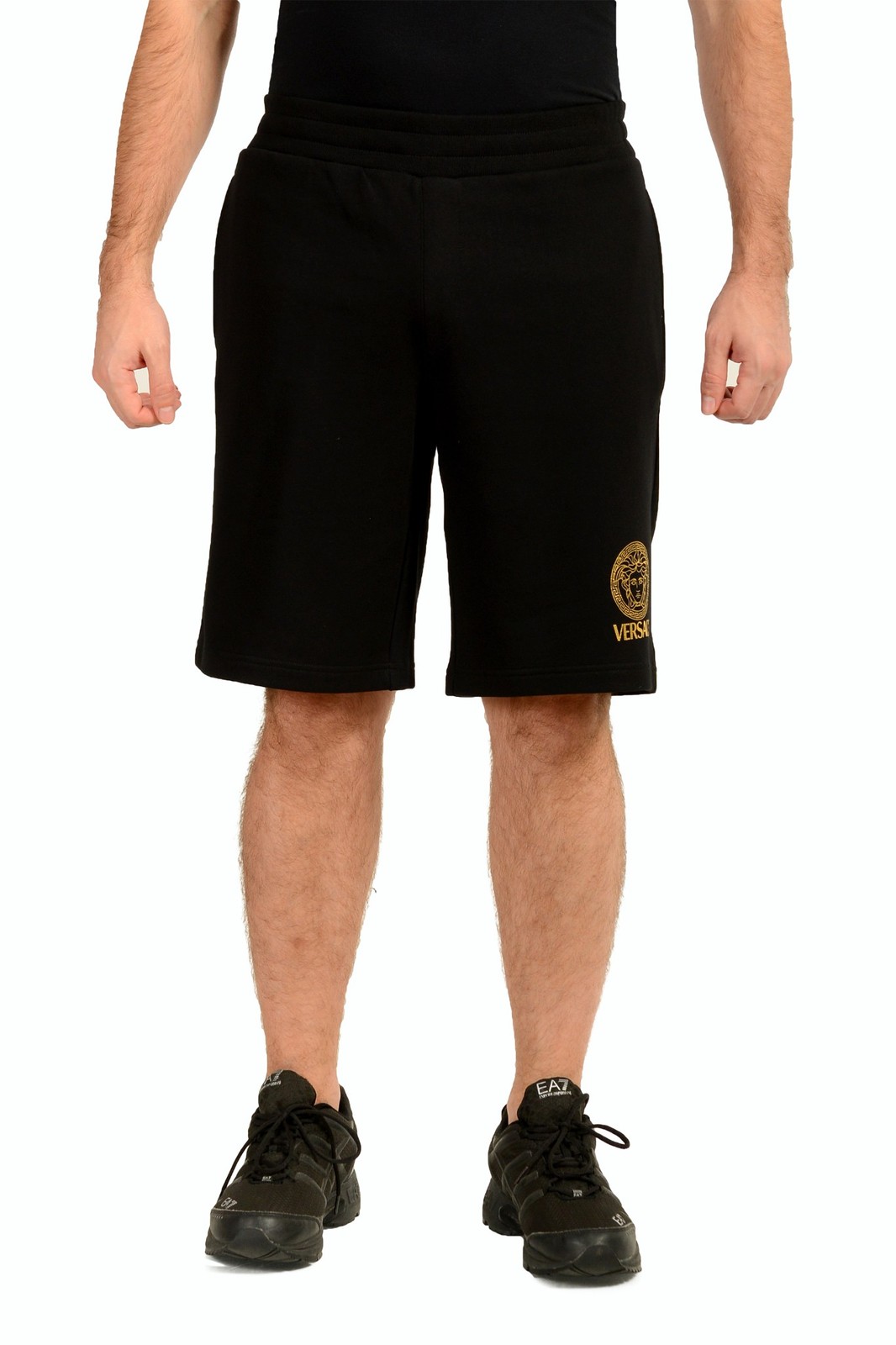 Versace Mens Black - Gold Medusa Logo Sweat Shorts US 2XL IT 56 46690₽