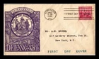 US COVER DELAWARE TERCENTENARY FIRST DAY ISSUE SCOTT 836