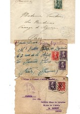 3 LETTRES ESPAGNE  1939 SLOGANS PATRIOTIQUES CENSURE
