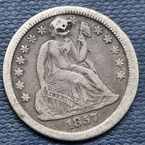 1857 O Seated Liberty Dime 10c Better Grade VF Details #78841