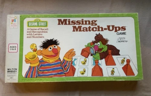 Vintage 1976 Sesame Street Missing Match Ups Board Game Milton Bradley