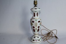 Moser Bohemian Crystal and Opaline Overlay Lamp Stand (49101)