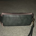Jangoods Zippered Makeup Bag Cosmetic Pouch Wristlet w/ Strap, Black Purple — photo 3