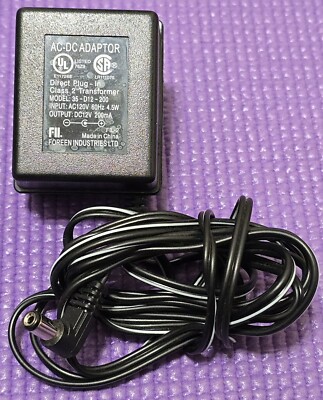 Class 2 Transformer AC-DC Adaptor Model: 35-D12-200 Output: 12VDC 200mA ...