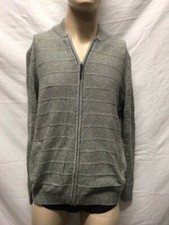 Men's NWT Tasso Elba Full Zip Marled Pockets Gray Sweater Size L