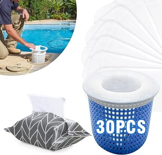 MPINOI 30PCS Pool Skimmer Filter Socks for Above Ground and Inground Pool