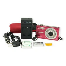 Olympus FE-370 8.0MP Digital Camera Pink With Battery Charger Memory Card Tested