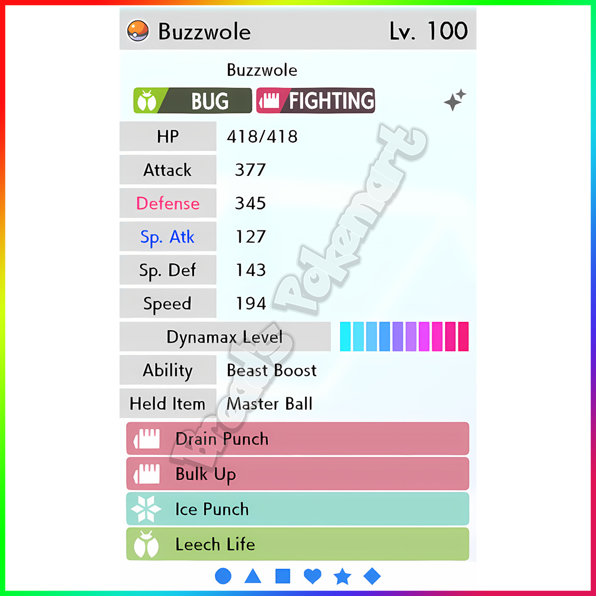 Pokemon 10794 Shiny Mega Buzzwole Pokedex: Evolution, Moves, Location, Stats