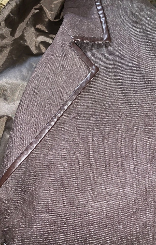 NEW Women’s 3X Terry Lewis Brown Denim Lined Jacket Coat Removable “Fur