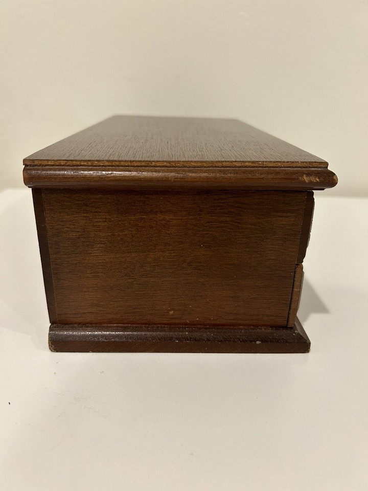 Vintage Yellow Velvet Lined Wooden Jewelry Box eBay