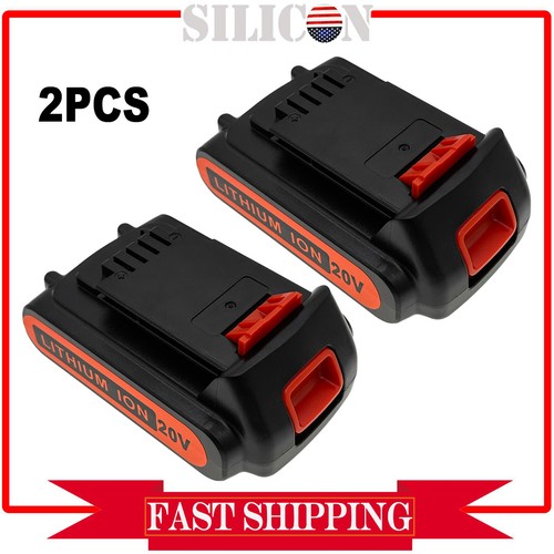 2pcs 20V 1.5AH Lithium-Ion Battery for Black & Decker 20 Volt LB20 LBX20 LBXR20