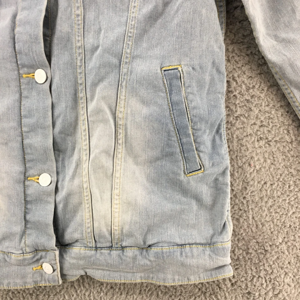 Chaqueta de mezclilla LuLaRoe Jaxon Unicorns para mujer grande azul mezcla de algodón con botones Foto 4 de 4