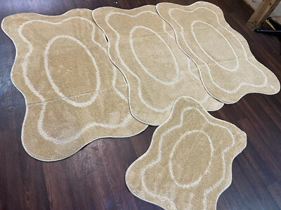X ROMANY GYPSY WASHABLES SET OF MATS RUGS BEIGE CARPETS NO SLIP NEW 2022 XX