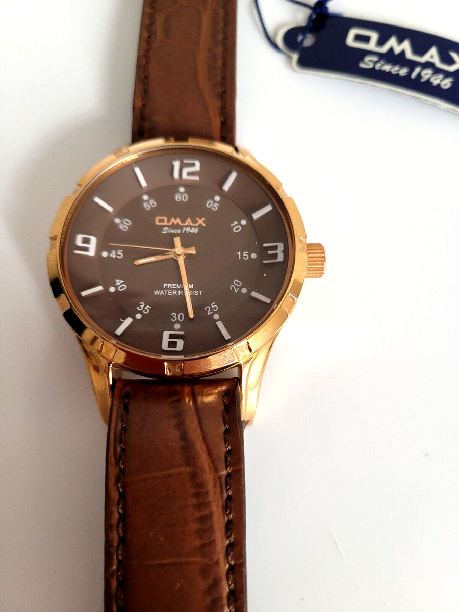 NEW OMAX H006 Men's Bronze XL Leather Men's Watch | eBay