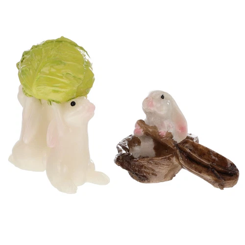2 Stück Mini Tier Deko Niedlicher Hase Ornament Basteln Deko Wohndeko - Bild 10 von 13