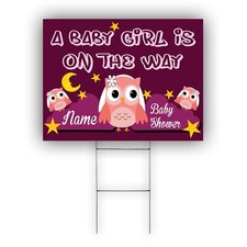 A Baby Girl is On The Way Her Name or Photo Here Baby Shower Coroplast Yard Sign