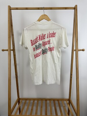 VTG 80s Bassett Walker Quality Apparel CO Promo Paper Thin Burnout T-Shirt Sz M