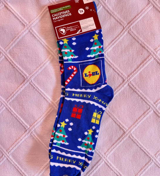 LIDL • 1 x Par Calcetines Noel * Navidad * Calcetines - Azul o Rojo (todas las tallas)