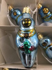 hand made glass Christmas ornament hard hat diver dozen