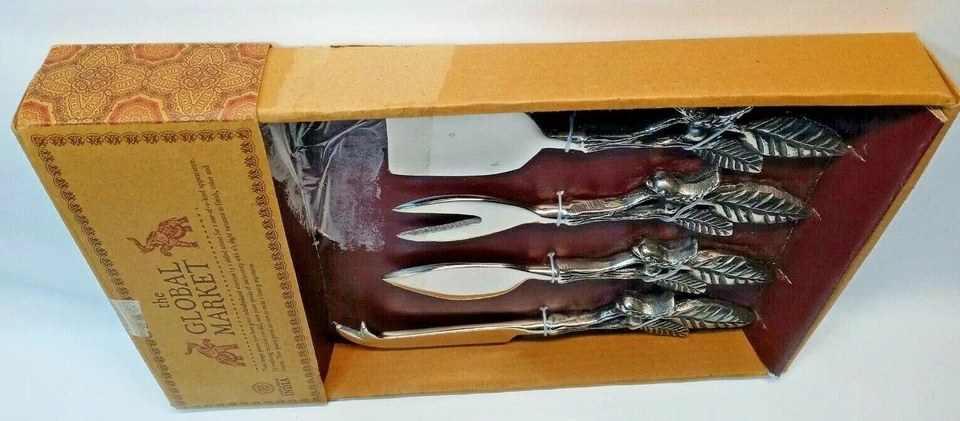 Cuchillos de queso aves naturaleza mercado global - Juego de 4 Foto 3 de 4