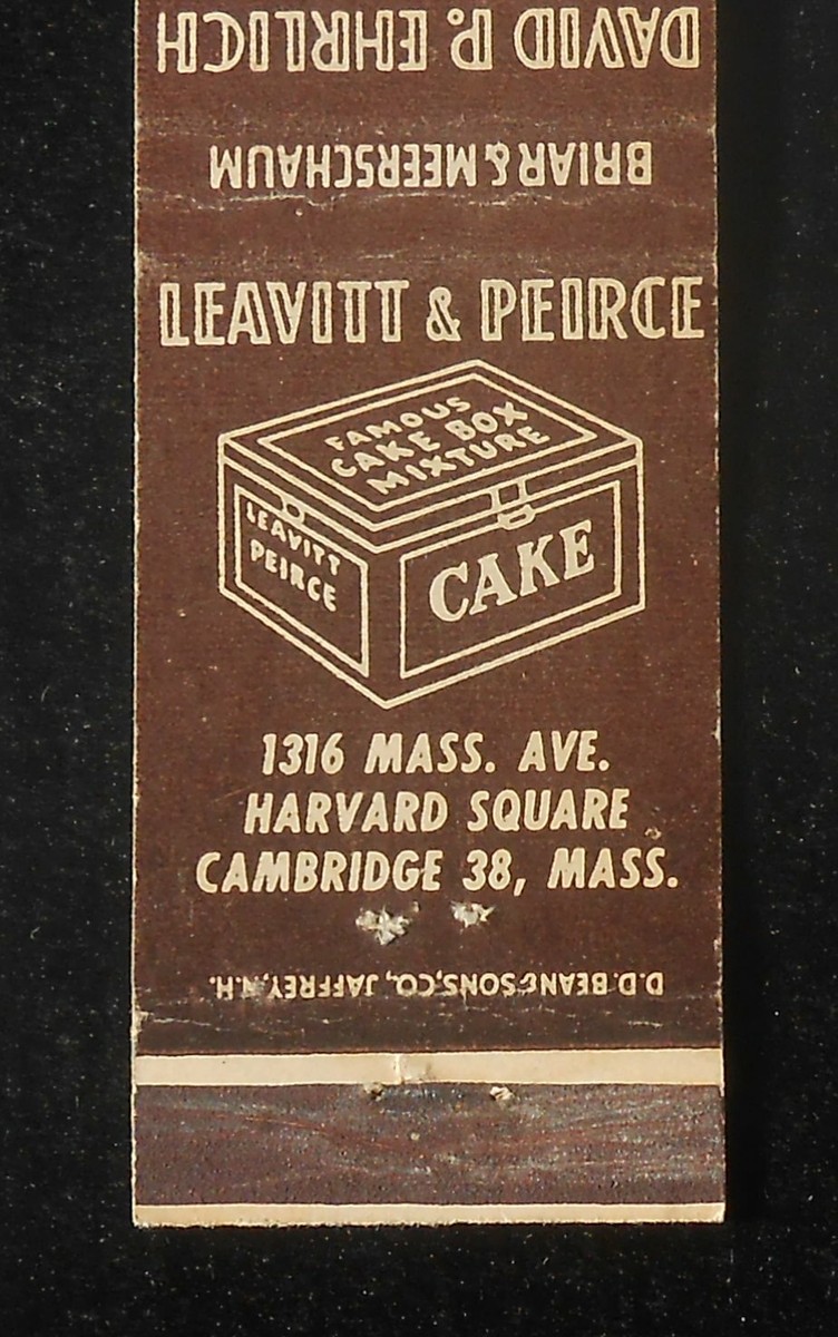 leavitt & peirce tobacco 1940s Leavitt & Peirce Cake Tobacco David P. Ehrlich Pipes Boston Cambridge  MA