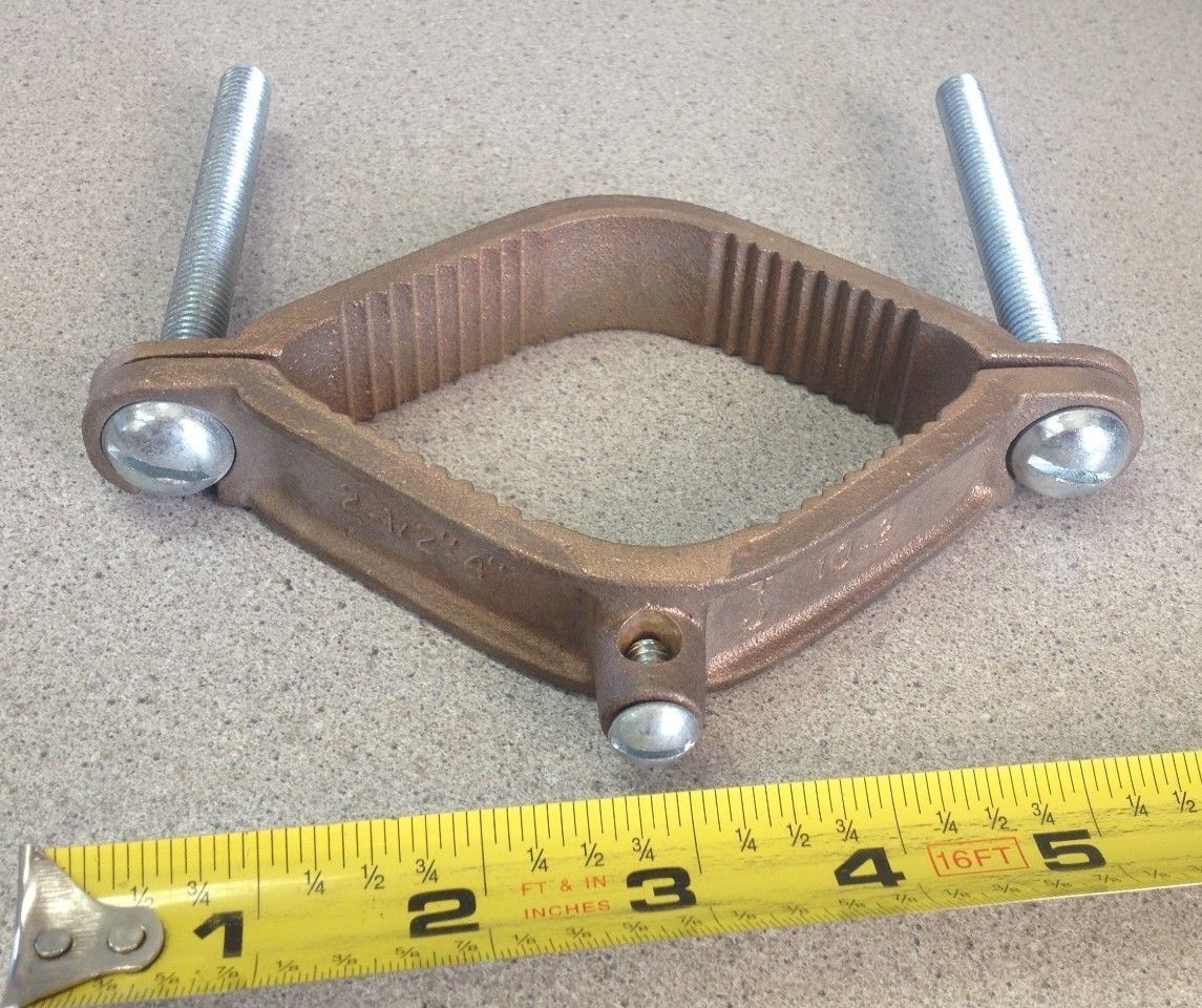 NOS Water Pipe Grounding Clamp UL Listed 102 Wire 21/2"4" Bronze/Copper/Alloy eBay