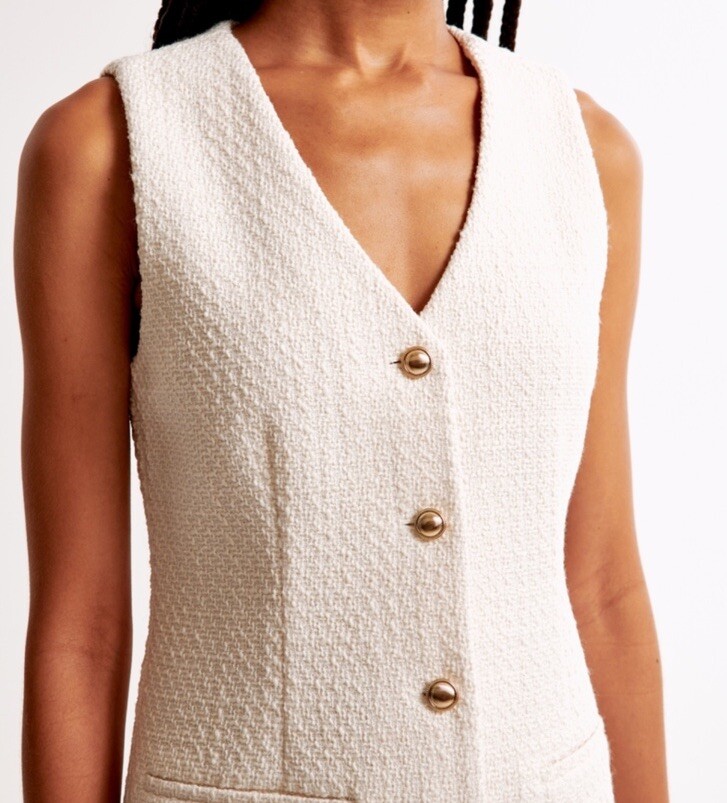 tweed vest mini dress Natural Tweed Vest Mini Dress Natural Tweed / 4