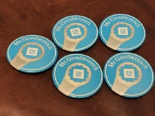 Vtg lot 5 Mr. Goodwrench Pin Back Button Auto - General Motors GM approx. 2 1/4"