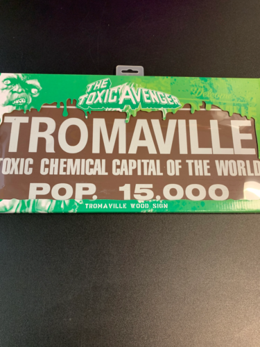 THE TOXIC AVENGER TROMAVILLE WOOD SIGN - Picture 1 of 2