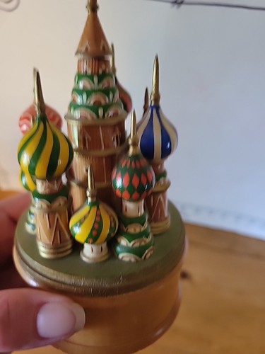 Vintage russische handbemalt 6 Zoll Holz Basilius Kathedrale Kirche Russland 70er Jahre - Bild 10 von 13
