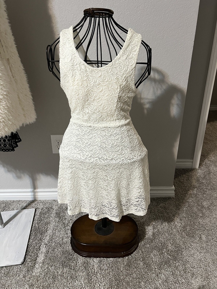 Diva Appeared lace skater dress Lace Up Backless IVORY size M Jr. Flare prom Diva Appeared lace skater dress Lace Up Backless IVORY size M Jr. Flare prom