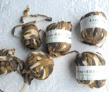 Lot of Crystal Palace DECO RIBBON Yarn String of Pearls color 9146 Gold Deco