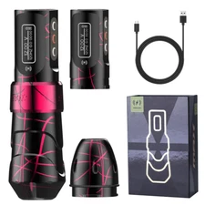 Professional Tattoo Pen Wireless Strong Motor Rotary Tattoo Machine Gun+2 Power