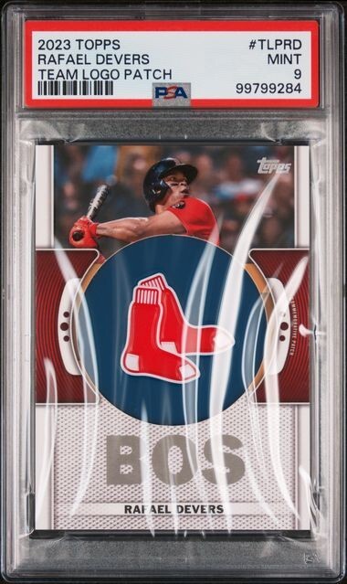2023 Topps Team Logo Relic #TLP-RD Rafael Devers Boston Red Sox PSA 9