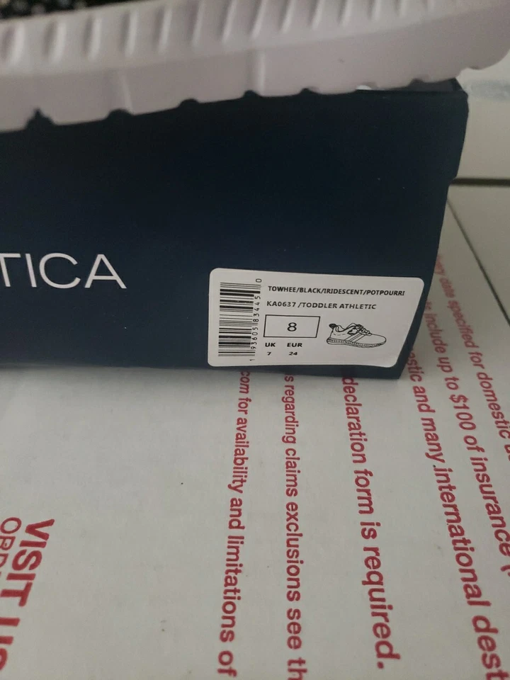 Zapatillas deportivas sin cordones Nautica Towhee negras para niños pequeños talla 8 #00s Foto 4 de 4