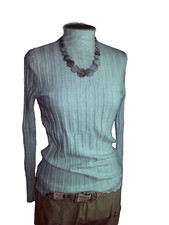 Leichtstrickpulli/Rippenpulli++Silberlurex+Made in Italy Gr.S+kaum getragen