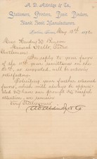 Dallas, Texas - Lettre de A. D. Aldridge & Co. Stationers - 1892