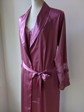 NEW LA PERLA Malizia Long Silk Satin Lace Nightdress Gown Set Fouch color